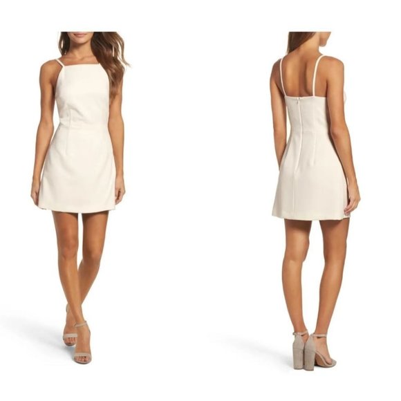 French Connection Whisper Light Sheath Mini Dress Summer White 12 - Picture 1 of 11